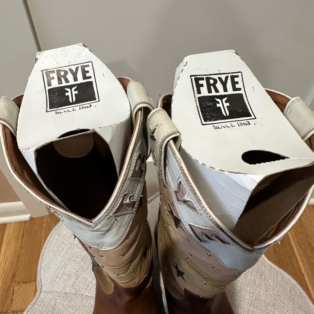 Frye size 8 Billy Cactus multicolor leather and suede with cowboy boots - Picture 16 of 16